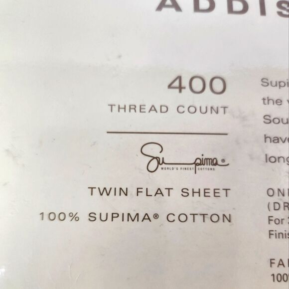 Lauren Ralph LaurenTwin Flat Sheet 400 TC 100% Supima Cotton Addison StamfordRed - Picture 3 of 4